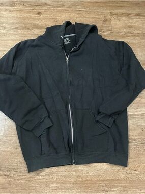 Fruit of the Loom Black Full-Zip Hoodie Jacket - Men